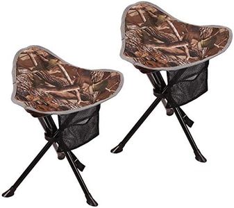 REDCAMP 2 Pack Folding Camping Stools for Adults Heavy Duty, Lightweight Portable Hunting Stools for Blinds, Small Tripod Chairs for Fishing Backpacking, Camouflage