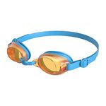 Speedo Junior Jet V2 Swimming Goggles | Kids Swim | Comfortable Fit | Adjustable Design | Anti-Fog | Anti-Leak | Learn to Swim, Blue/Orange, One Size