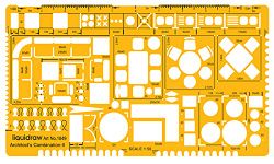 Liquidraw 1:50 Scale Architectural Scale Ruler Drawing Template Stencil Architect Technical Drafting Supplies, Architecture Furniture Design Symbols for House Interior Floor Plan