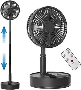 Koonie 8-Inch Foldaway Oscillating Fan with Remote Control, 7200mAh Rechargeable Battery Operated Pedestal Fan for Bedroom, Timer, 4 Speed, Fast Charging Portable Table Fan for Camping, Outdoor, Room