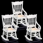 Jetec 3 Pcs Wooden Chairs 1: 12 Sca