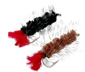 Feeder Creek Fly Fishing Assortment Wooly Worm Black and Brown Wet Streamer Flies - Hand Tied Size 10 (6 of Each Size)