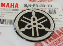 Yamaha 5LN-F313B-10 - Genuine 40MM Diameter Yamaha Tuning Fork Decal Sticker Emblem Logo Black/Silver Raised Domed Gel Resin Self Adhesive Motorcycle/Jet Ski/ATV/Snowmobile