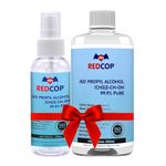 REDCOP IPA Isopropyl alcohol 99.9% Spray | (CH3)2-CH-OH CAS: 67-63-0 | Premium Grade Pure without mixing | For Technical Use | 100ML Spray Bottle + 300ML Bottle Combo (Pack of - 2)