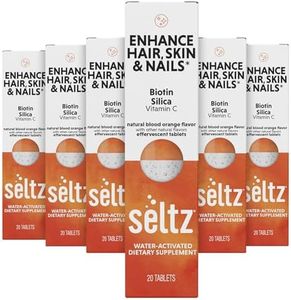 Seltz® Enhance Hair, Skin & Nails – Effervescent Vitamins with Biotin, Silica & Vitamin C for Beauty & Immune Support – Blood Orange Flavor, No Sugar Added, 20 Tablets (Pack 6)