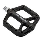 ROCKBROS Bicycle Pedals Road Mountain Bike Pedals 9/16 Nylon Fiber Flat Platform Pedals (Black)