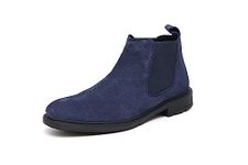 Voguish Blue Suede Leather Chelsea Boots for Men - 6 UK