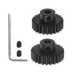 sourcing map Mod 1 M1 Pinion Motor Gear Set 2pcs 23T 24T Fit 5mm RC Motor Shaft M1 Pitch Gears for RC Car, with Hex Key