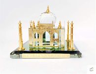 DigaNT Crystal Taj Mahal Showpiece With Golden Multicolor Hue (Large10 Cm, 10 Cm)