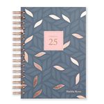 Matilda Myres 2025 Diary | A5 Day to a Page Diary | Rose-Gold Wirobound | January to December | Hardback Covers | Grey