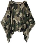 Max Hsuan Womens Ladies Baggy Oversize Plus Size Batwing Tunic Top Blouse Floral Chiffon Kaftan Camo