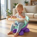 R for Rabbit Jelly Bean Fab 2 in 1 Multi-Functional Baby Study | Meal | Regular Kids Seating Chair with High Backrest for 6-36 Months Kid, Weight Capacity Upto 20Kgs (Purple Green)