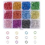 LiQunSweet 1200Pcs 12 Colors 8mm Aluminum Jump Rings Open Jump Rings Round Fidget Infinity Loop Ring for DIY Chainmail Earring Jewelry Making Findings