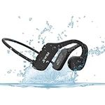 flymory Bone Conduction Swimming Headphones, IPX8 Waterproof Earphones Bluetooth 5.3, Adjustable Open Ear Headphones 32G MP3 Player, 8H Underwater Wireless Sport Earphones for Running Workout Cycling