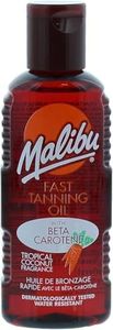 Malibu Sun Bronzing Fast Tanning Oil with Beta Carotene, Water Resistant, Tropical Coconut Fragrance, 100ml