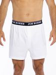 Joe Boxer Men's 3 Pack Cotton Loose Boxer, White, L