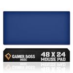 Gamer Boss - Gaming Mouse Pad with Stitched Edges, Non-Slip Rubber Base Mouse Mat, Premium Cloth Mousepad, Desk Mat for Laptop, Computer & PC (Blue, 4ft Mega)