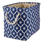 Bone Dry Pet Storage Collection Lattice Paw Print, Nautical Blue, Medium Rectangle