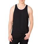 Amazon Essentials Men's Slim-Fit Vest, Black/White, M