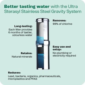 British Berkefeld 8.5L Stainless Steel Gravity Water Filter – 2 Ultra Sterasyl Cartridges