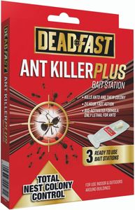 Deadfast Ant Killer Plus Bait Station, 3 x 4g – Natural