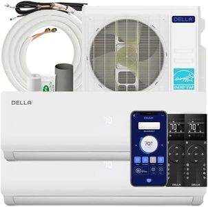 DELLA 27K BTU ODU 2 Dual Zone 18000 18000 BTU Wifi Mini Split Air Conditioner & Heat Pump Work with Alexa 19 SEER2 208-230V Cools Up to 2000Sq.Ft Multi Zone Ductless Pre-Charged,16ft Installation Kits