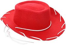 GiftExpress Red Felt Cowboy Hat wit