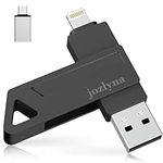 Apple MFi Certified Flash Drive for iPhone - 3 in 1 High Speed 512GB USB Memory Stick Thumb Drive, External Storage Photo Stick for iPhone/iPad/PC (Black)