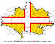 Dorset County Map-Flag England UK Britain 4.7" (120mm) Vinyl Bumper Sticker, Decal