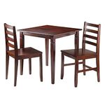 Winsome 3-Piece Kingsgate Dinning Table with 2 Hamilton Ladder Back Chairs, Brown