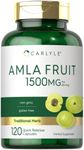 Amla Capsules | 1500mg | 120 Count | Amalaki Fruit | Non-GMO and Gluten Free Supplement | by Carlyle