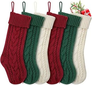 KaKaPops Christmas Stockings, 6 Pack 18 Inches Knit Christmas Stockings Xmas Hanging Stockings for Family Christmas Decorations