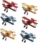 YIYA 6 PCS Metal Airplane Decoration Hanging Airplane Ornament for Boys Room Photo Props Desktop Decoration Office Bedroom Home Decoration, 3 Colors