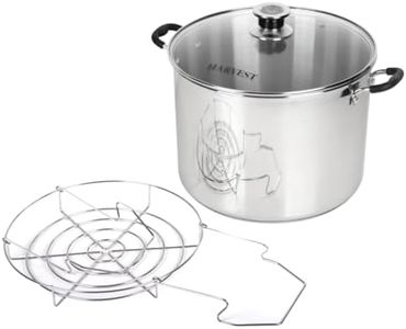 Harvest Stainless Steel 20 Qt Canning Pot with Rack | Water Bath or Steam Canning | Works on All Stovetops Including Induction, Glass, Gas