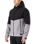 SNOTEK X-SERIES Men’s Softshell Fleece-Lined Jacket, Water Repellent Wind Resistant Tactical Jacket with Zipper Pockets (Black/Grey Melange, Medium)