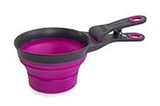 Dexas Pets Collapsible KlipScoop Collapsible Dry Dog Food Scoop and Dog Food Bag Clip, 2 Cup Capacity, Fuchsia