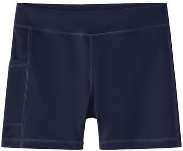 Dovio Girls' Swim Shorts, UPF 50+ Sun Protection Fully Lined Pockets Quick-Dry Soft Board Short for Beach Pool (Navy, 6)