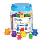 Learning Resources The Original Three Bear Family Basic Six Colour Rainbow Counter Set (Set of 96) Compare Bears Maths Counters, Classroom Maths Supplies to Compare Size, Weight & Colour