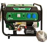 Alpha City Light Power A3600, 3000W Electric Start Petrol Generator, Green/Black