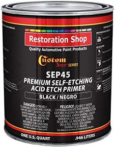 Custom Shop Premium Black Self Etching Primer, 1 Quart - Ready to Spray Paint, Excellent Adhesion to Bare Metal, Steel, Aluminum, Fiberglass - Use on Automotive Car Parts, OEM Industrial Coating