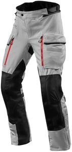 REV'IT! Men's Sand 4 H2O Adventure Touring Motorcycle Pants (Silver/Black - Large)