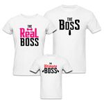 RAINBOWTEES BOSS-Ultimate New Family Tshirts- for Father Mother and Kids (3, White)