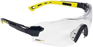 SafetyPlus Anti-Fog Safety Glasses (Clear Lens) SPG801CL-AF, ANSI Z87.1, Scratch Resistant, Wrap Around Lens, Adjustable Temple & Hinges, UV Protection, Case & Strap Included