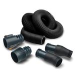 POWERTEC 70355 Dust Collection Hose Kit | 10' Hose with 1 Quick Connector 2-1/4" to 2-1/2" OD and 2 Fittings for Woodworking Power Tools, Wet/Dry Work Shop Vacuums, Miter Saw and Table Saw