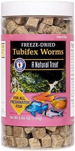 San Francisco Bay Brand Freeze Dried Tubifex Worms Fish Food - All Natural High Protein Treat for Freshwater Fish, Cichlids, Discus, Angelfish, Catfish, Barbs - Bloodworms Fish Food - 3.68 oz (104g)