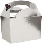 We Can Source It Ltd - Metallic Silver Meal Box for Children/Kids - Perfect for Picnics, BBQs, and Parties - Fully Compostable, Biodegradable and Eco-Friendly - Pack of 50