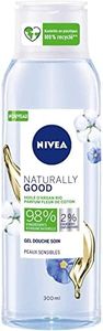 NIVEA NATURALLY GOOD Gel douche Fleur de Coton (1 x 300 ml), soin corps à la formule 99 % biodégradable, soin femme au délicat parfum floral pour tous types de peaux