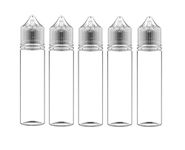 Chubby Gorilla V3 5X 60ml - Unicorn PET Bottle for E-Liquid with Dropper Tips (Clear Bottle with Transparent Cap, 60ml)