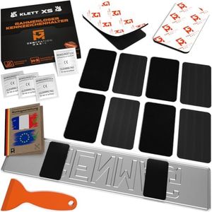 GENMAG® 2X Support de Plaque d'Immatriculation Auto Moto sans Cadre [Extra Fort & Universel] Support Plaque Immatriculation Voiture | Porte Plaque Immatriculation Auto Remorque | Adhésif Invisible