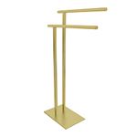 Kingston Brass SCC6037 Freestanding Double Towel Rack, Brushed Brass 32.44 x 17.81 x 7.88